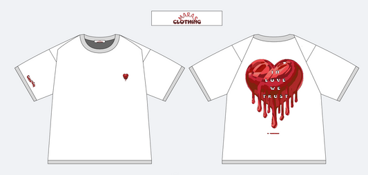 WHITE TEE RED HEART